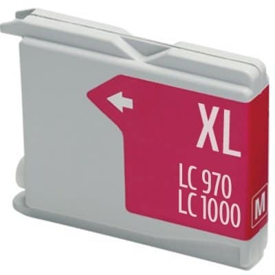 Cartucho de tinta compatible Brother LC1000M, color magenta, 12 ml