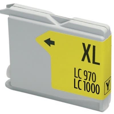 Cartucho de tinta compatible Brother LC1000Y, color amarillo, 12 ml